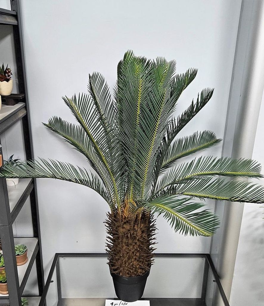 artplants.de Kunst Cycas Palme WERFLI im Dekotopf, 110cm - Künstliche Cycaspalme