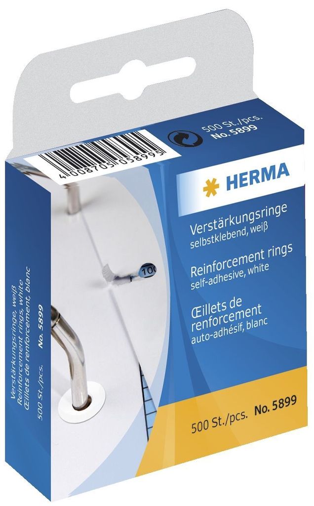 Herma 5899 Versterkingsringen, zelfklevend, op rol, Productafbeelding 