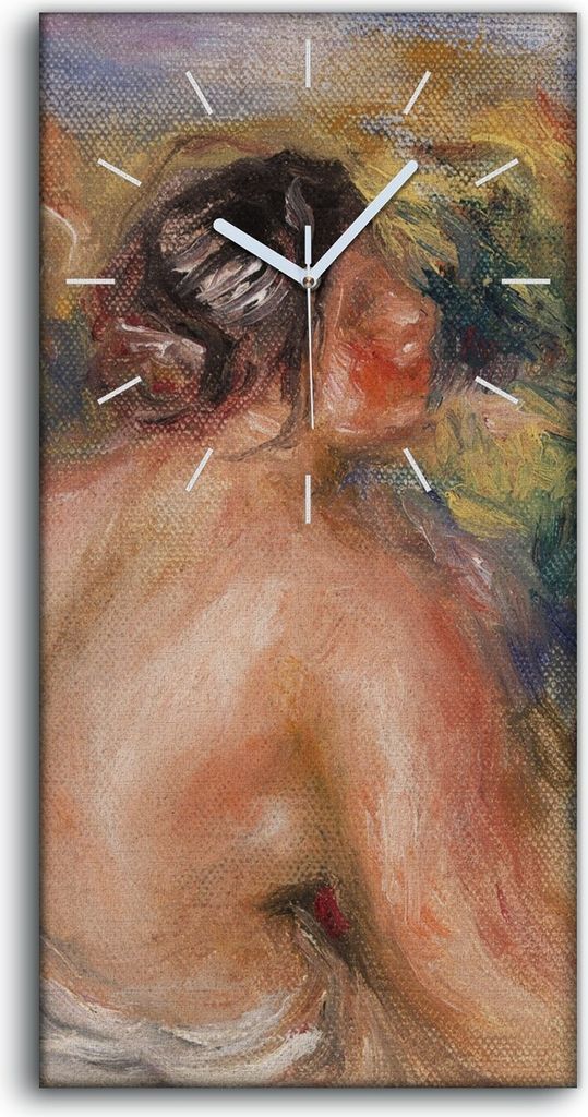 Wandbild Leinwand Bilder mit Uhr 30x60 Malerei Abstrakte Frauen Blumen Kunst - weiße Hände