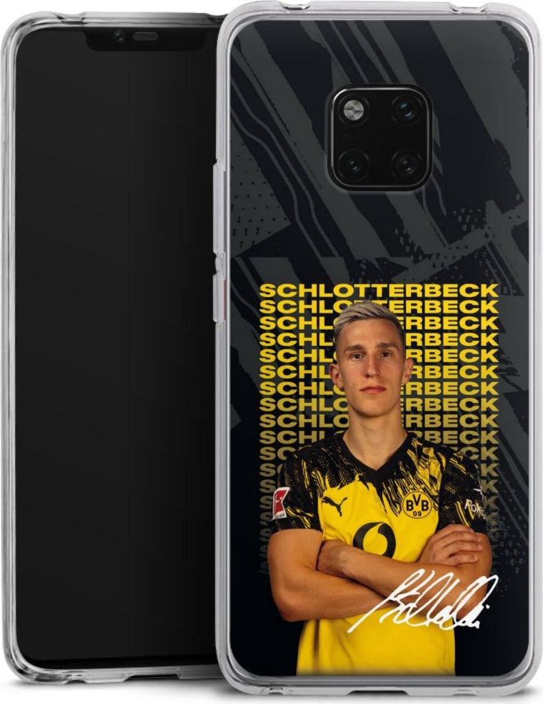 DeinDesign Handyhülle für Huawei Mate 20 Pro Silikon Hülle Case Smartphone Schutzhülle BVB Borussia Dortmund Nico Schlotterbeck