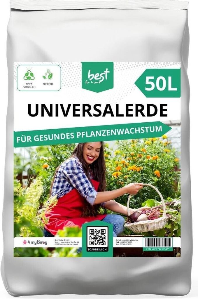 Best for Home-Universalerde für vielseitige Nutzung: Zimmer- und Balkonpflanzen, Gemüse, Obst und Kräuter. und torffrei, ideal für Blumenbeete...