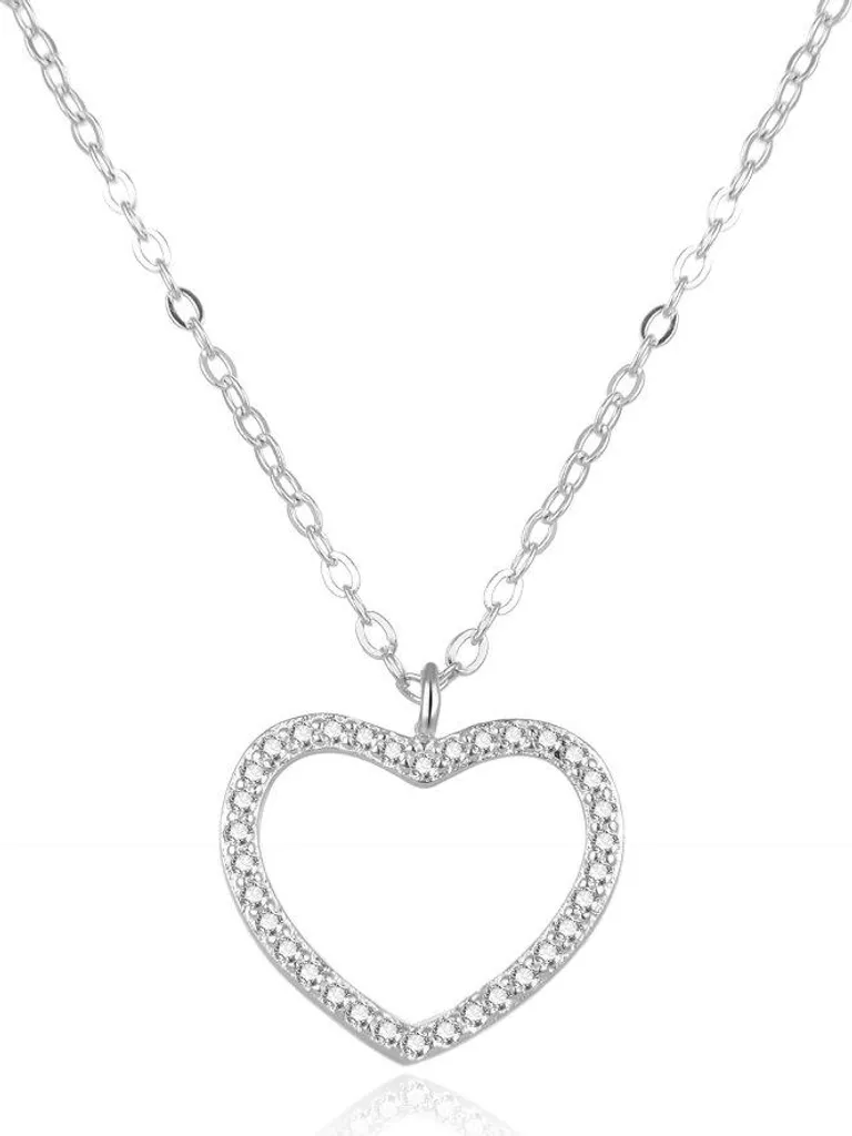 Collier en argent cœur AGS886 / 47 : Bijou élégant et raffiné pour femme