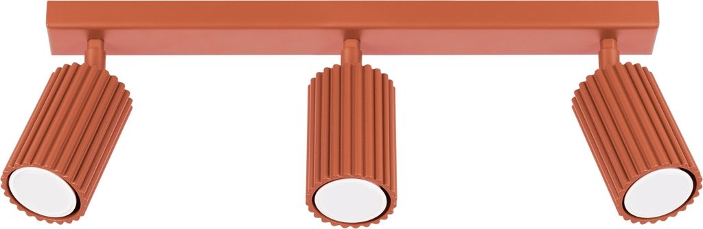 Plafond KARBON 3L roter Ocker 3xGU10 10W Aluminium 16.5x6.5x45cm Sollux Lighting