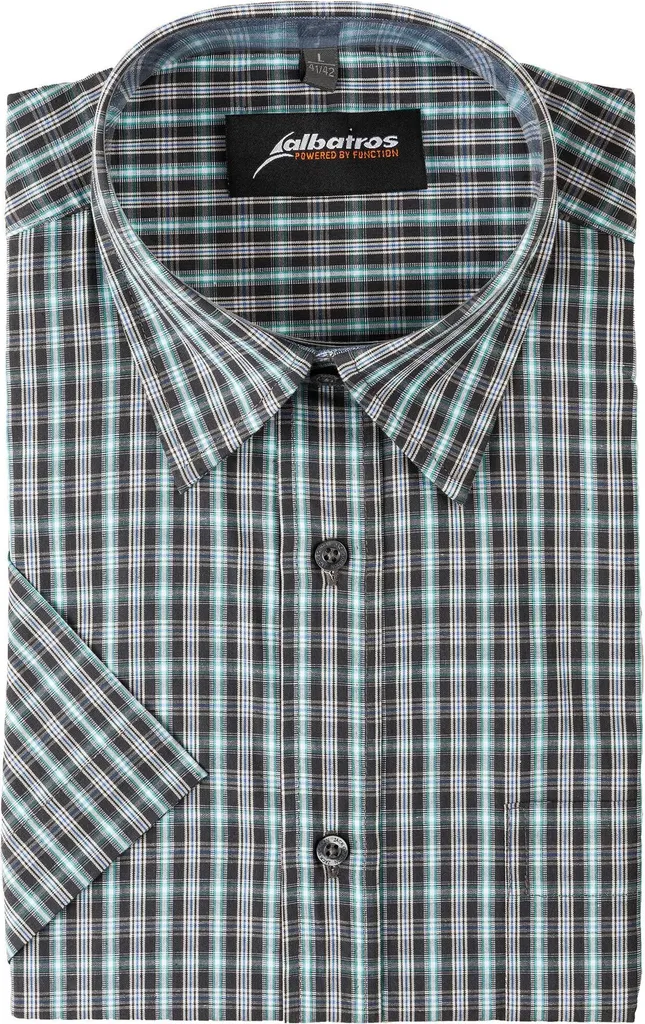 Chemise 100% coton gris ALBATROS Bronze à manches courtes taille 39