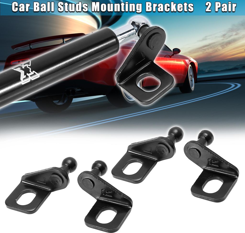 4 Stück Auto Ball Bolzen 10mm Montagehalterungen Schwarz 42x35x21mm