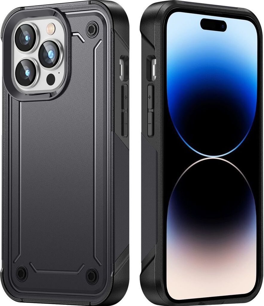 Mobigear Slim Armor iPhone 14 Pro Hülle Hardcase Backcover Stoßfest - Grau