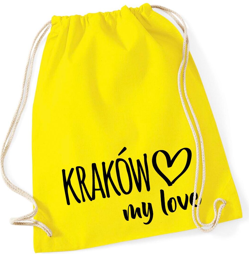 Huuraa Turnbeutel Kraków my love 12 Liter Yellow Baumwolle Rucksack Geschenkidee