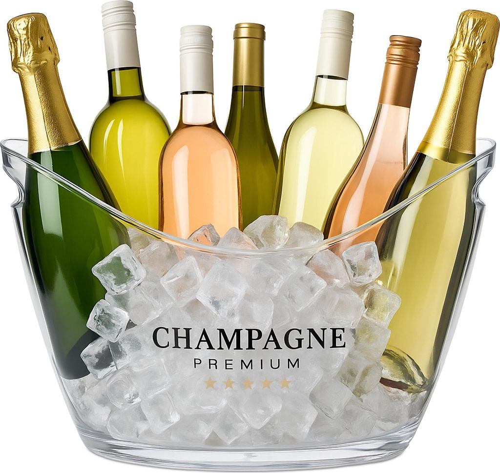 Seau à glace Relaxdays, bac à boissons avec poignées, 8 l, Image du produit 