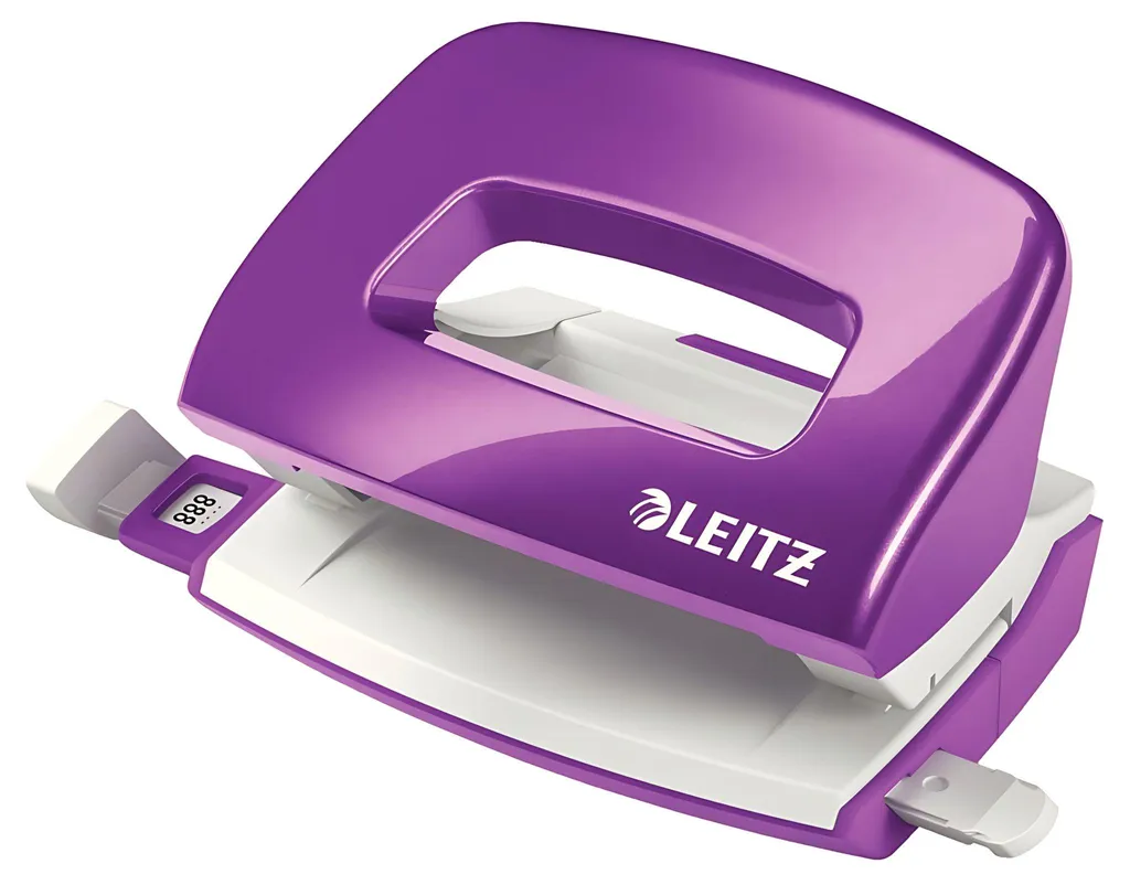 Perforateur compact Leitz Nexxt WOW violet en métal robuste 10 feuilles