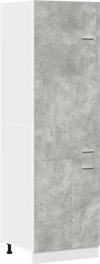 vidaXL Kühlumbauschrank Lyon Betongrau 60x57x207 cm Holzwerkstoff