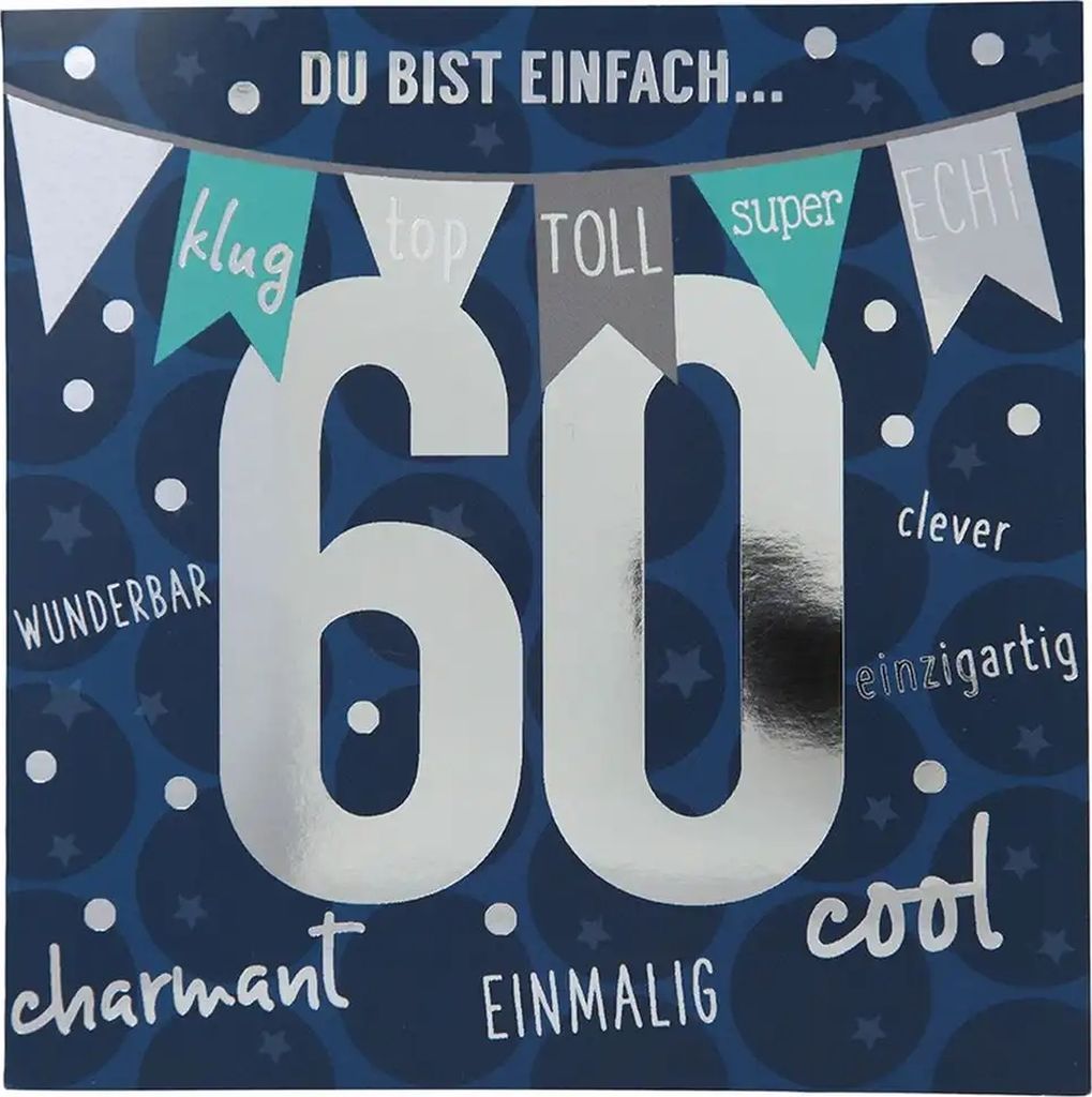 Biglietto numerico per un 60° compleanno con musica, Immagine del prodotto 