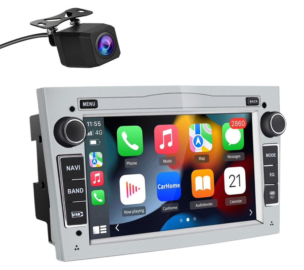 Typ-C USB Mit Rückfahrkamera Android Auto Autoradio Kabellos CarPlay GPS Navi WIFI Für Opel Astra H Corsa Vectra 2+64GB DAB+