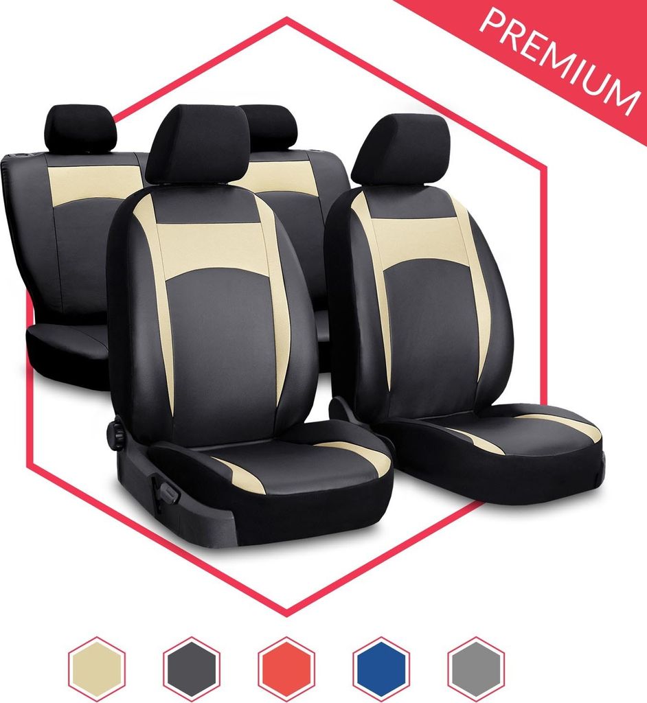 Sitzbezüge Auto Universal Schonbezug Sitzschoner für Renault Clio III Beige Set