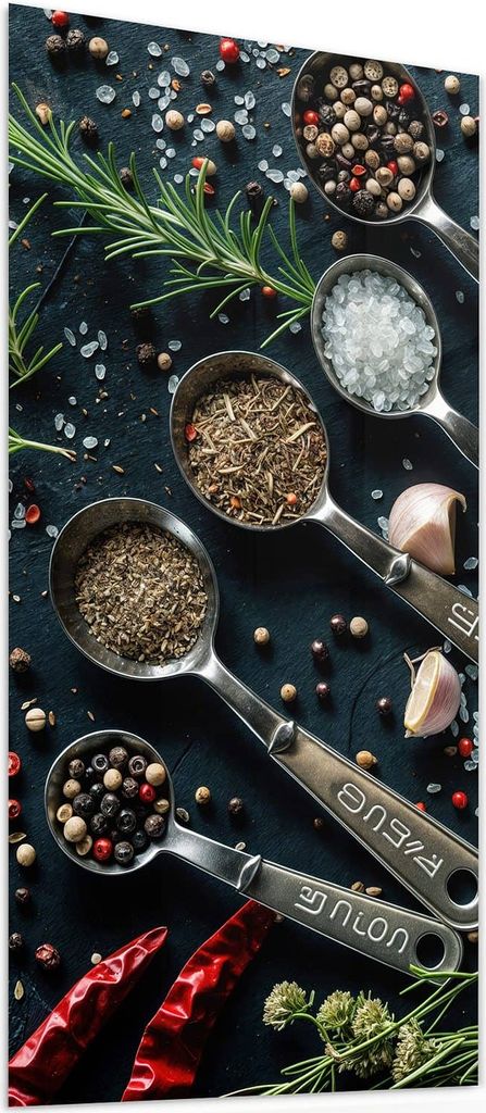 Glasbild 50x100cm in XXL für Wohnzimmer, Schlafzimmer Motiv Kräutersammlung