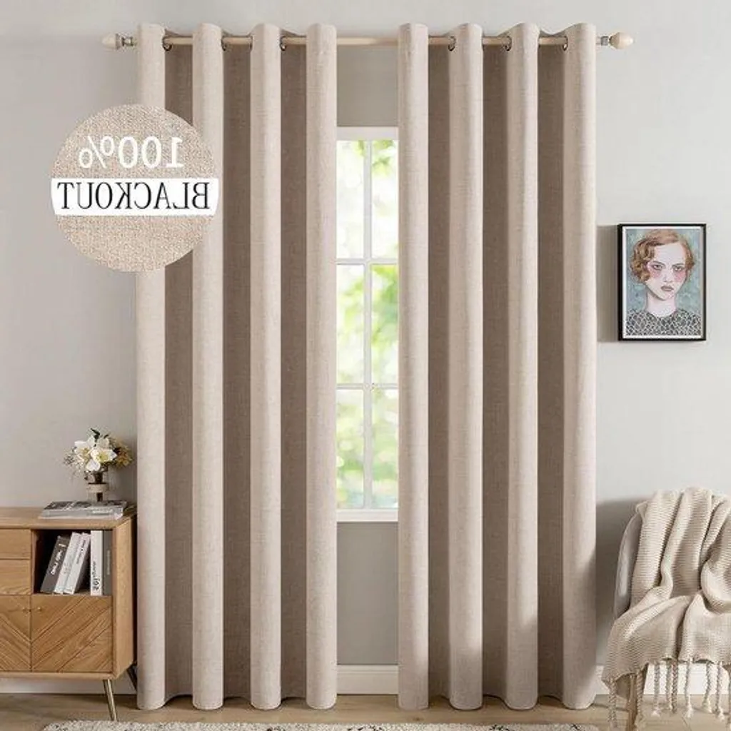 Rideaux pour Salon Isolants contre le Froid 140x260 cm Lot de 2 Coton