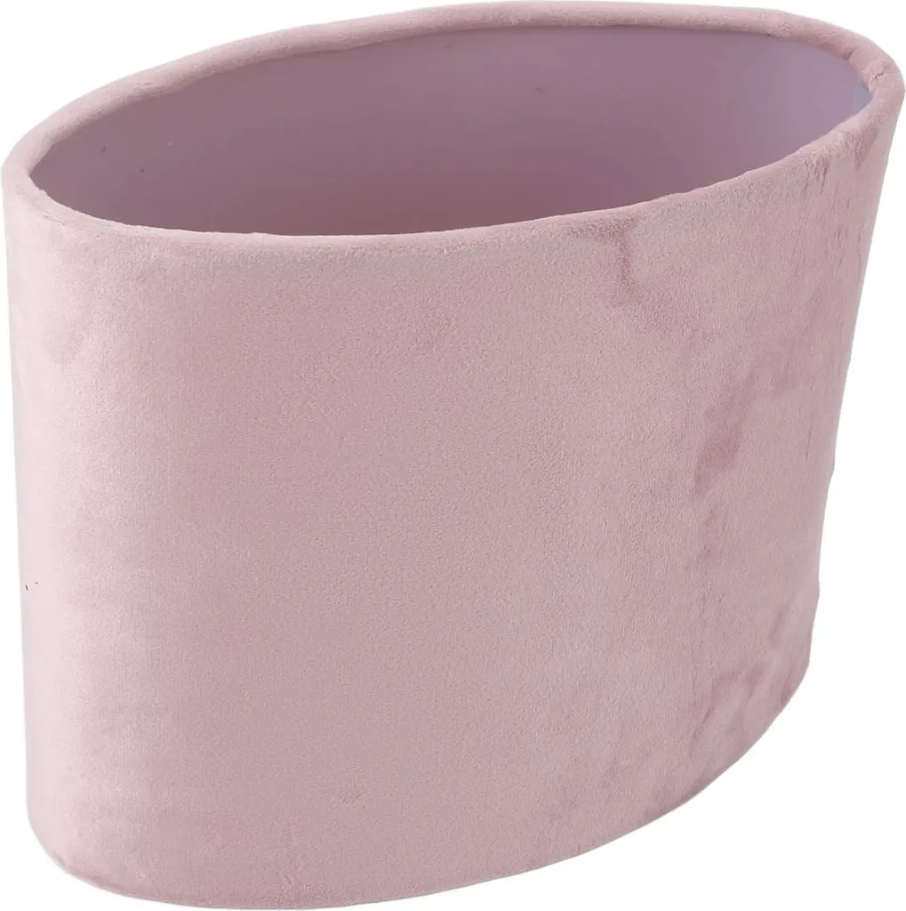 Abat-jour ovale en tissu violet compatible E27 E14 - Finition textile - 3