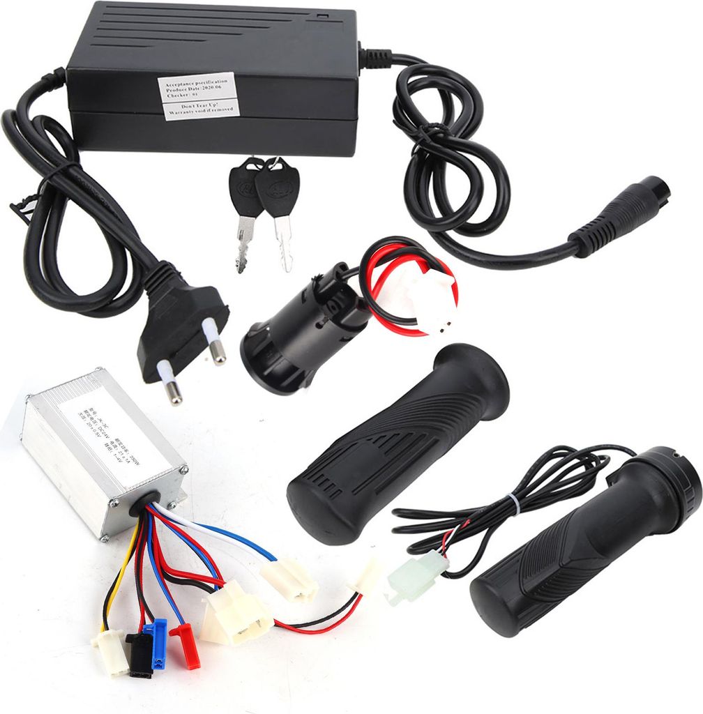 24V 250W Elektrofahrrad Roller Motor Controller Kit Schloss Ladegerät