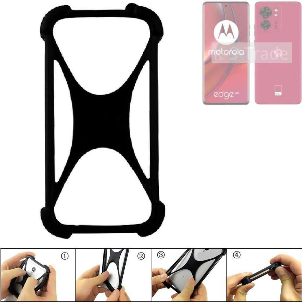 K-S-Trade Handy-Hülle Schutz-Hülle kompatibel mit Motorola Edge 40 Silikon Bumper TPU Softcase Smartphone Stoßschutz, schwarz