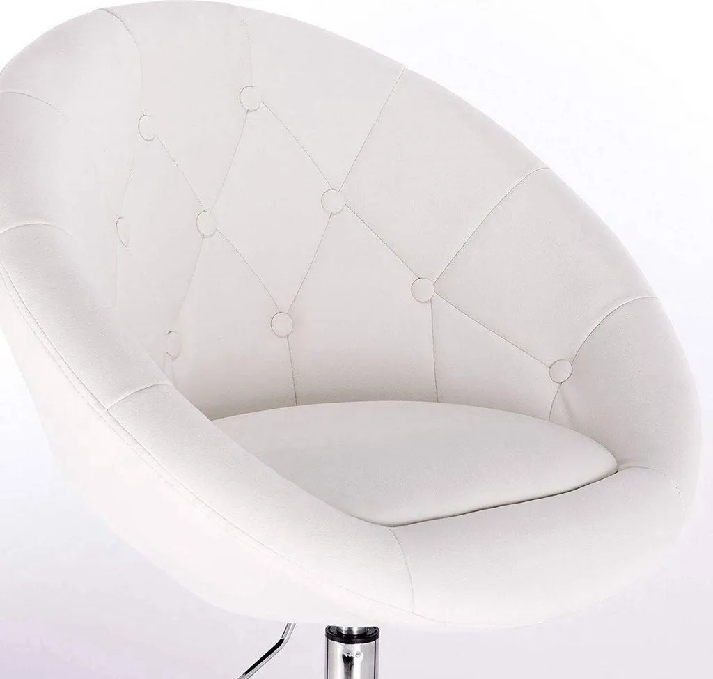 Tabouret industriel réglable 45-57cm Bolt Edge avec dossier blanc confortable