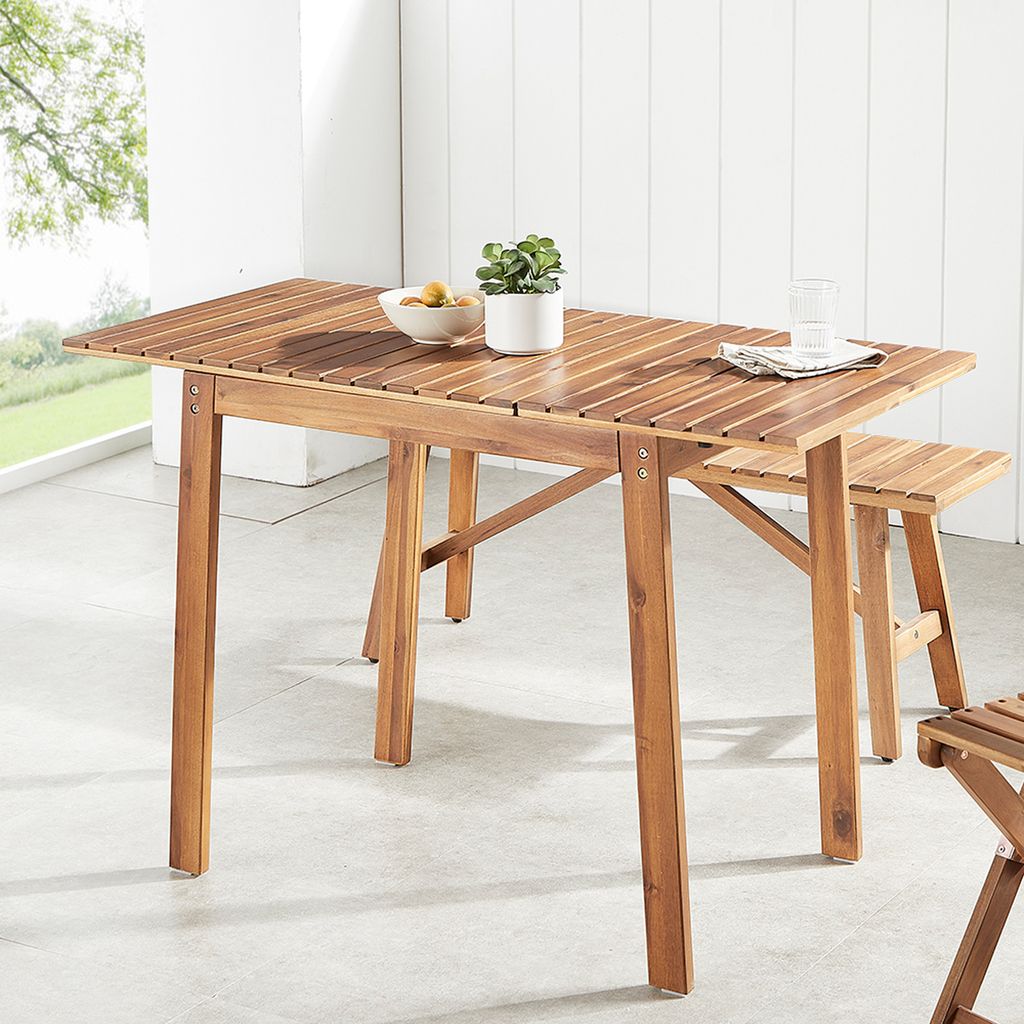 riess-ambiente Outdoor Balkontisch BALI 110cm natur honey Akazienholz ausklappbar wetterfest