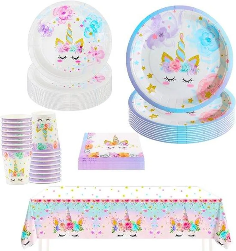 Pack anniversaire licorne complet pour grand goûter d'enfants