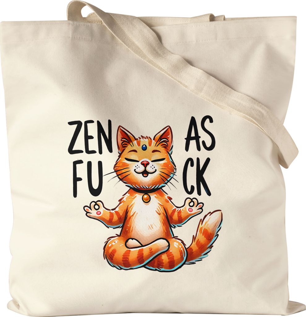 Yoga Cat And Coffee Tragetasche natur Namaste Kaffeeliebhaber Kaffeetrinker Zen Yoga Meditation Yogalehrer Fitness
