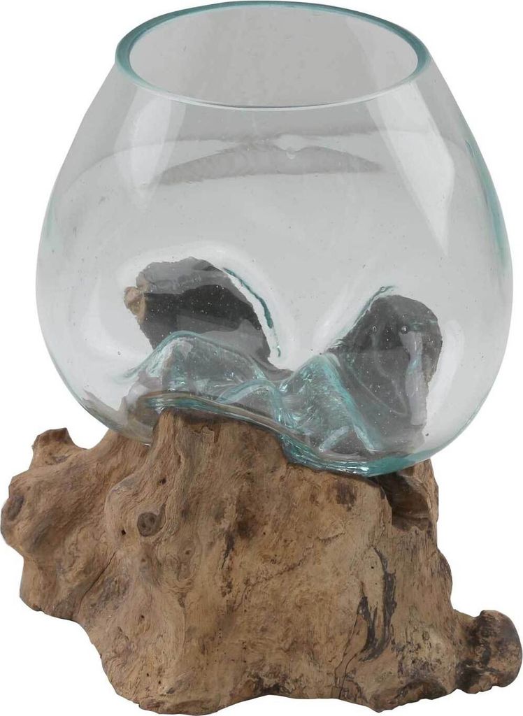 Glasvase auf Wurzelholz A18