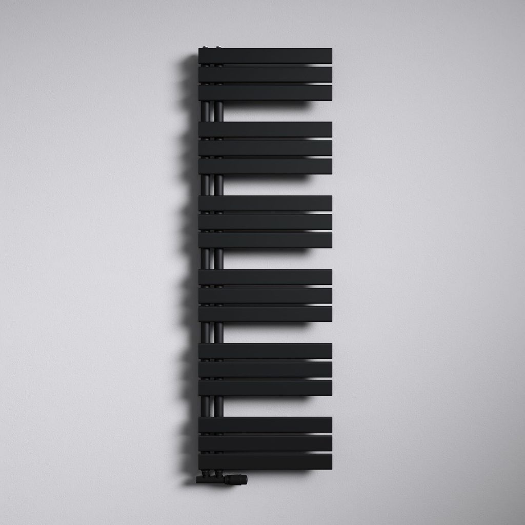 Mai & Mai Badheizkörper Handtuchheizkörper Flach 159x50cm in Anthrazit Seitenanschluss Handtuchhalter Handtuchwärmer Badheizung 780W Ohne Heizstab