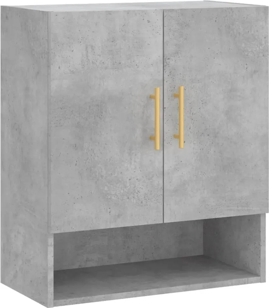 Mobiletto a Muro SYFAX 60x31x70 cm Legno Multistrato Grigio Scuro