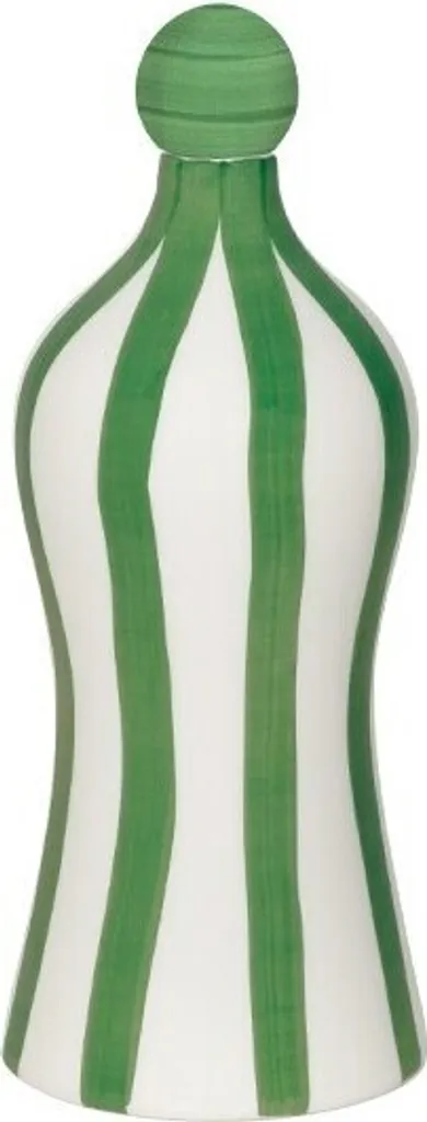 Zafferano Lido Bottiglia Ceramica Righe Verdi - Design Artigianale