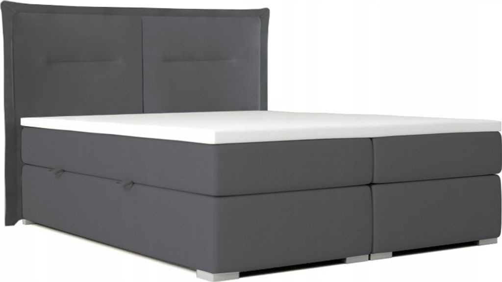 Boxspringbett TINO für das Schlafzimmer, 140x200 (Grau - Kronos 34)