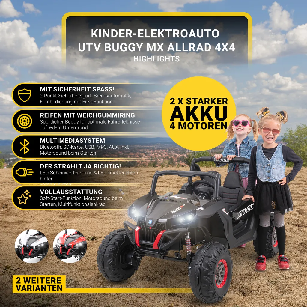 Buggy Enfant Sécurisé avec Télécommande - Fini les Pannes sur l'Herbe