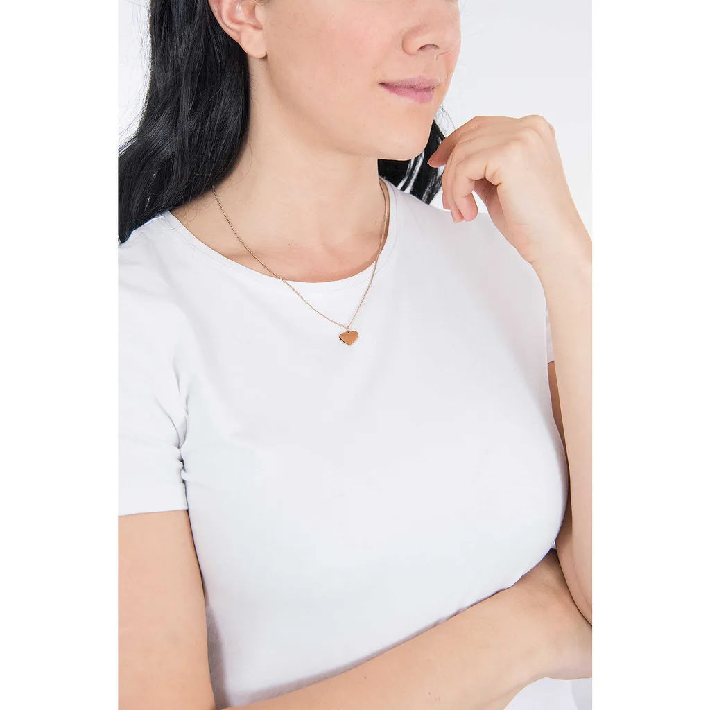 Gioielli Fossil JF03021791 Collana con Cuore Oro Rosa Donna - 5