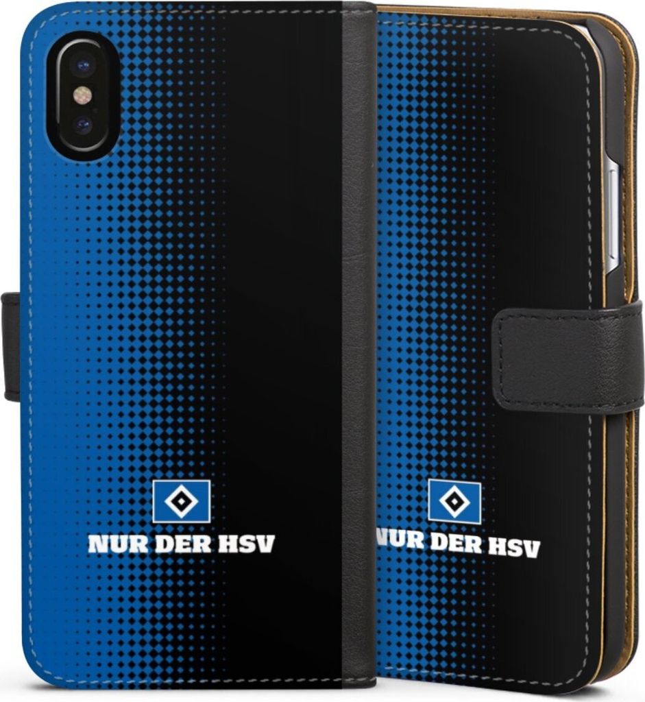 DeinDesign Klapphülle für Apple iPhone X Handytasche Lederhülle Tasche HSV Logo Offizielles Lizenzprodukt