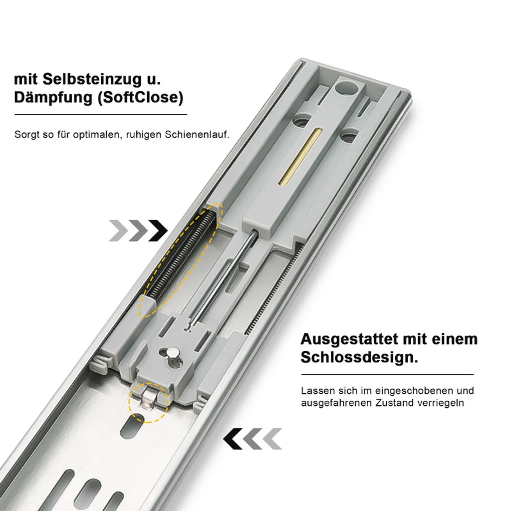 Guide per Cassetti 400mm 4 Coppie | Ferramenta Italiana Alta Qualità - 3