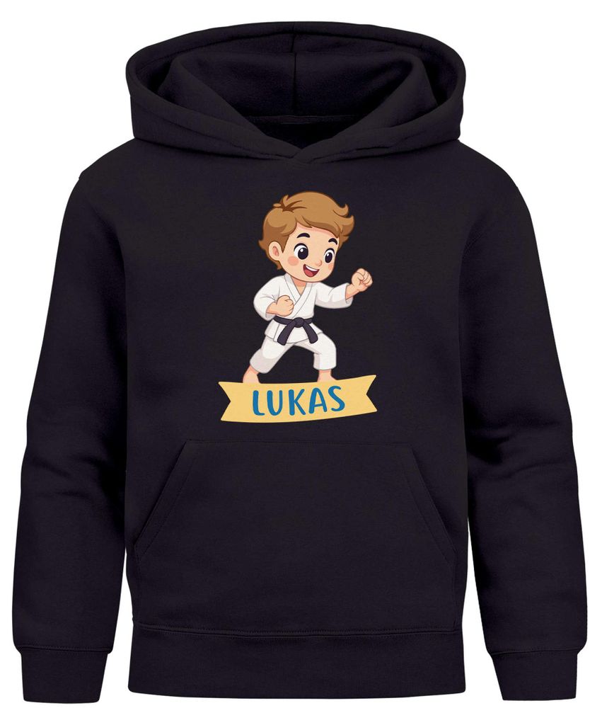 Kinder Hoodie Jungen Geschenk Kampfsport Kapuzenpullove mit Namen personalisierte Jungengeschenke Grafik Print Moonworks
