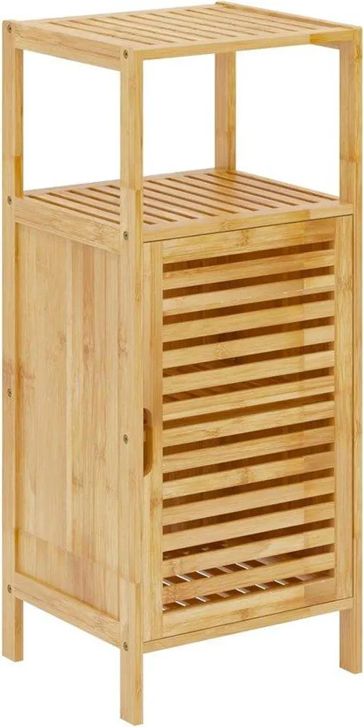 Armoire salle de bain bambou anti-humidité - Fini le désordre en 1 seul meuble