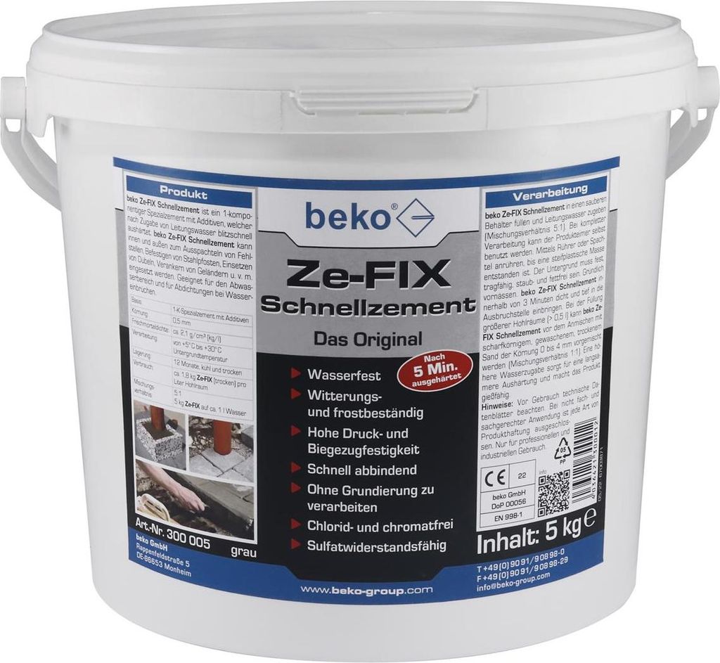 Ze-FIX Schnellzement 5 kg Eimer Produktbild 