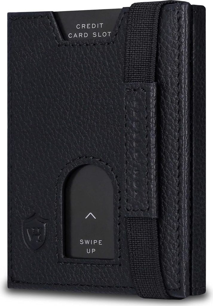 Leder Slim Wallet - Geldbeutel mit RFID Schutz - Mini Geldbörse für Herren und Damen - Kartenetui Echtleder Karten Portemonnaie klein - Kreditkar...