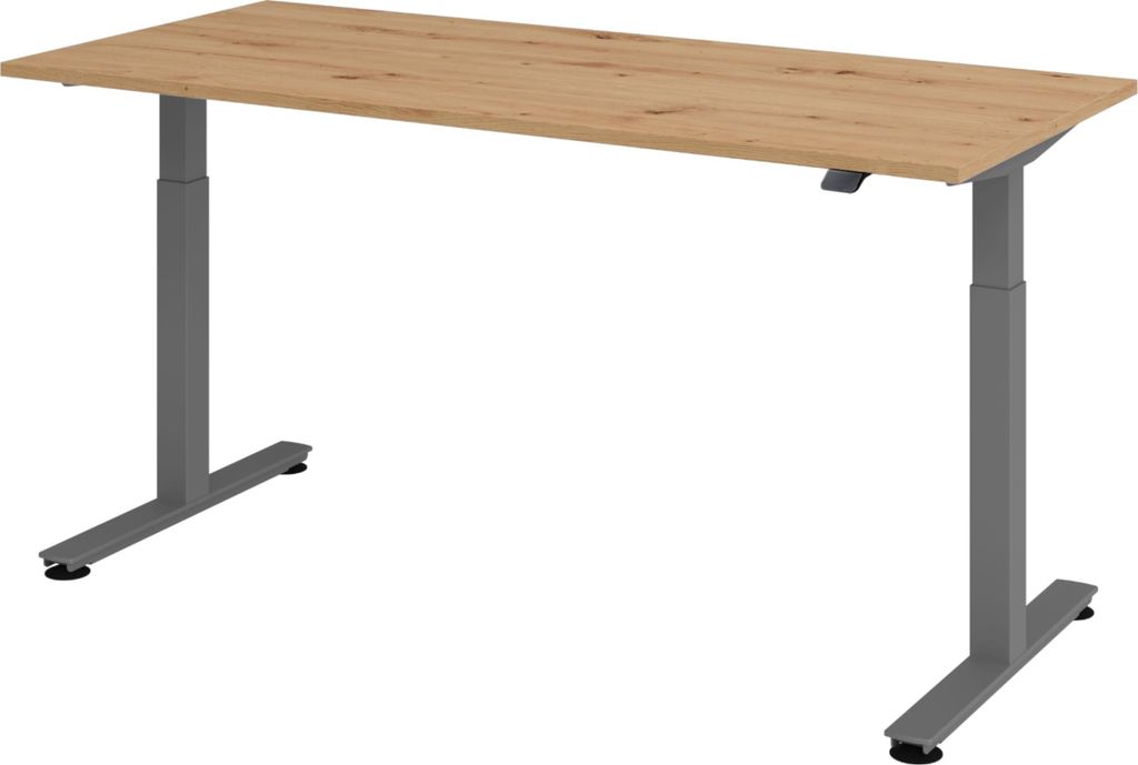 bümö Schreibtisch elektrisch XMST - Nachbildung: Asteiche, Gestell: Graphit, Größe: 180 x 80 cm