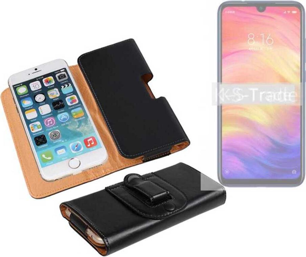 K-S-Trade Schützhülle Handyhülle kompatibel mit Xiaomi Redmi Note 7 india Holster Gürtel Tasche Schutzhülle Handy-Tasche Smartphone Case