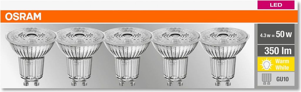 OSRAM Lamps LED Base PAR16 Reflektorlampe, Sockel: GU10, Produktbild 8