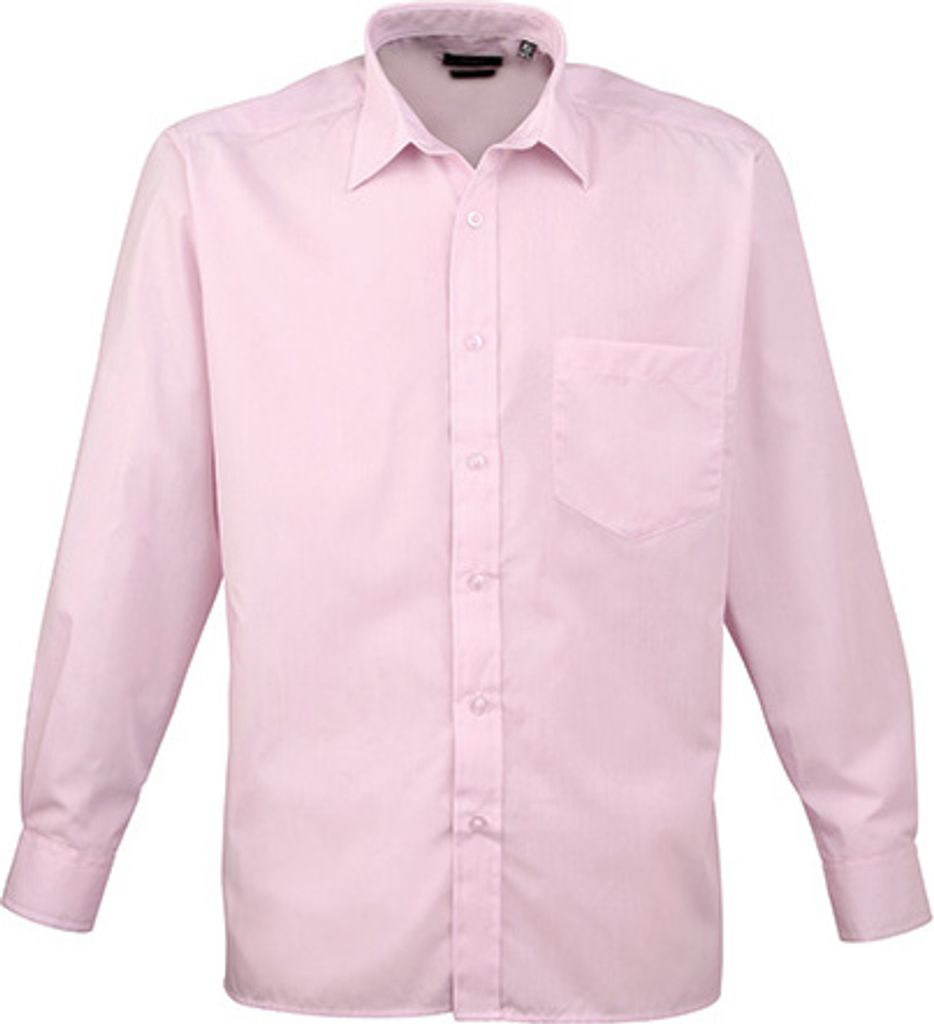 Premier Workwear Herren Popeline Hemd langarm PR200 pink 43 (17)