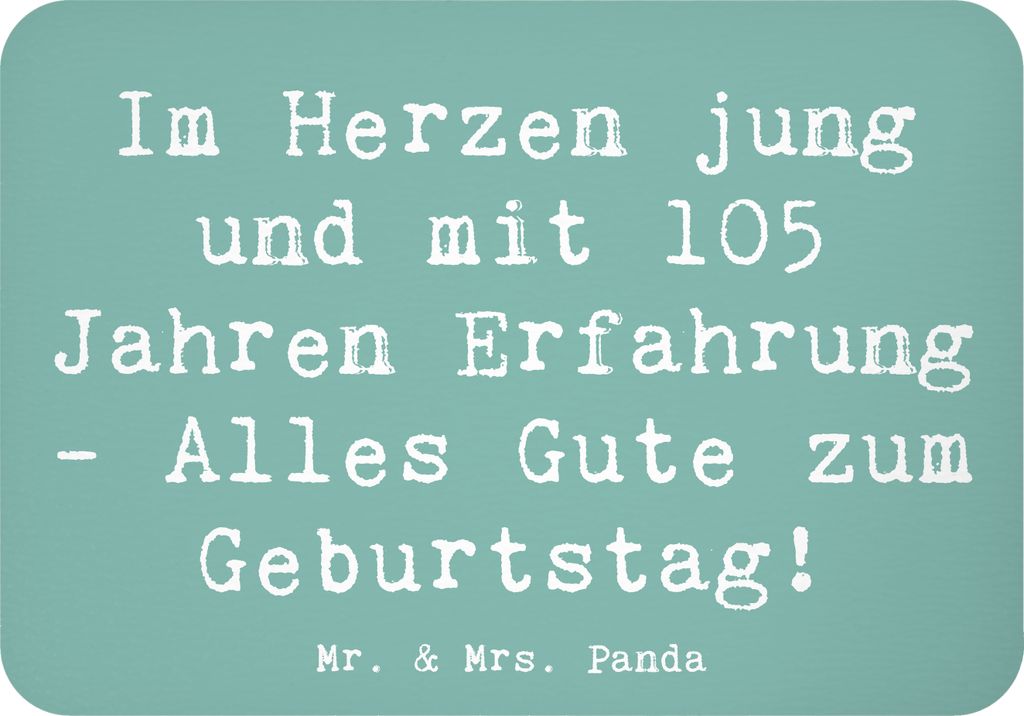 Mr. & Mrs. Panda Magnet Spruch 105. Geburtstag - Meeresbrise - Geschenk, besondere Jubiläen, Happy Birthday, whiteboardmagnet, lange Lebensreise, ...
