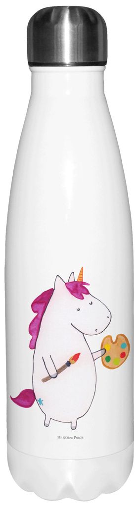 Mr. & Mrs. Panda Trinkgefäß Einhorn Künstler - Weiß - Geschenk, isolierflaschen, Welt, Thermos, Wasserflasche, Farbe, Thermo-Trinkflasche, Einh...