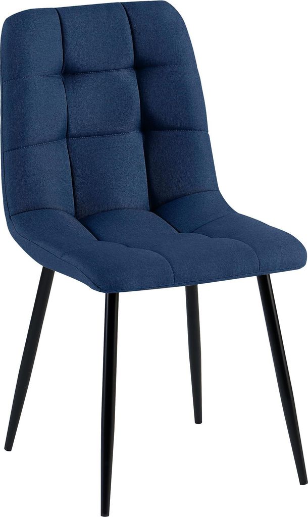 Esszimmerstuhl FANOR - Stoff Blau 45x55x84 cm | Essstühle Esszimmerstühle Küchenstühle Wohnzimmerstühle