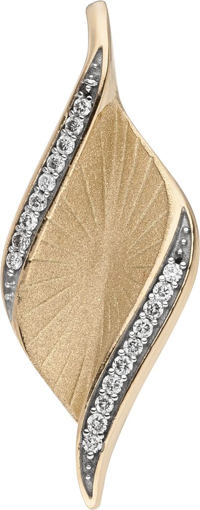JOBO Anhänger 585 Gold Gelbgold matt 19 Diamanten Brillanten 0,08ct.
