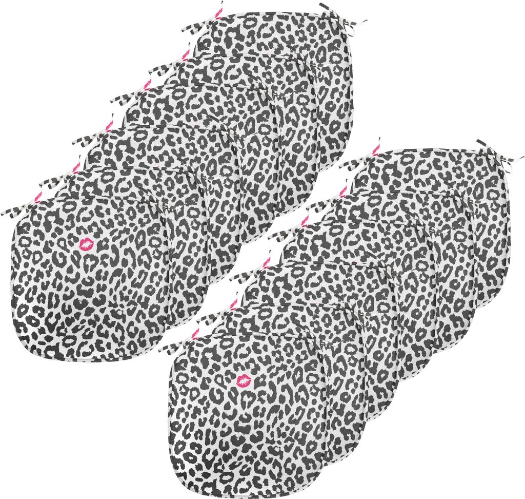 ABAKUHAUS Safari Polster für Esszimmerstühle, Gepard-Leopard-Kuss, Dekoratives wasserfestes Kissen mit Riemen für Küchensitze, 40 cm x 40 cm-12...