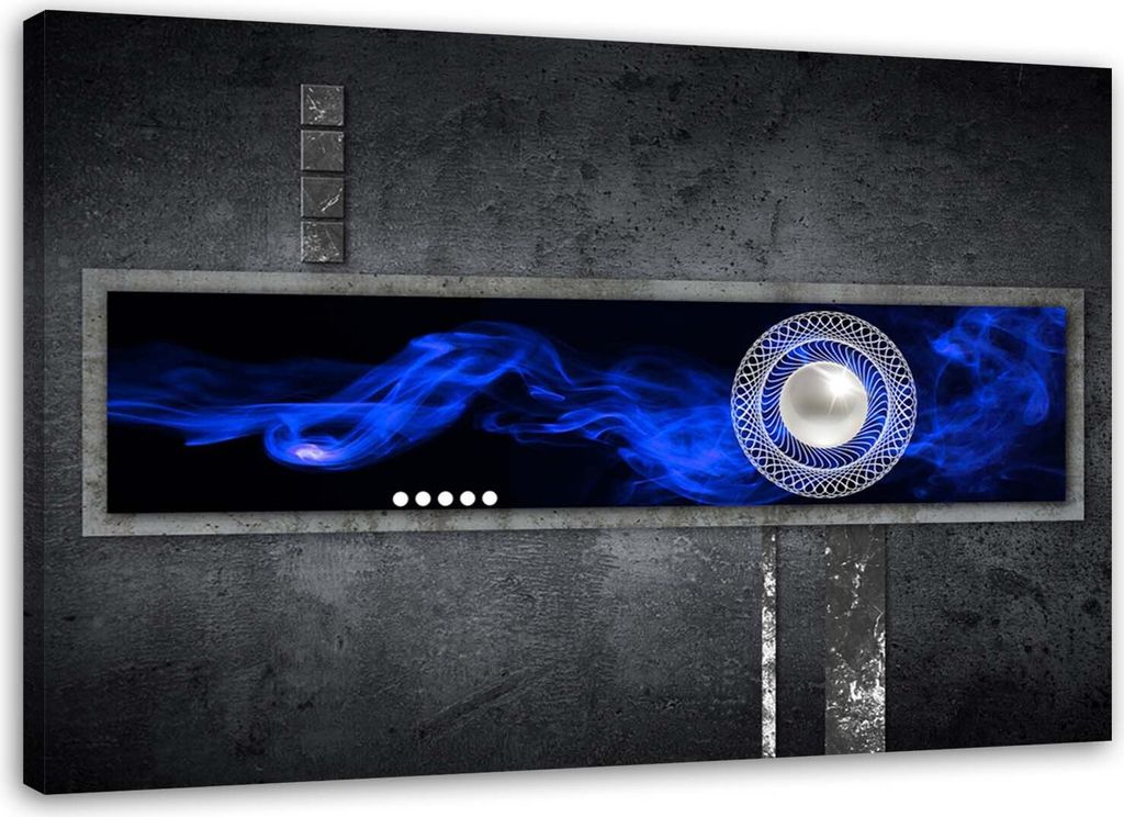 Leinwandbild abstraktes kobalt mit perle 120x80 cm Feeby Produktbild 