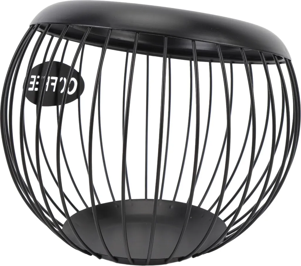 Rangement capsules café pour bureau et comptoir panier fer noir robuste
